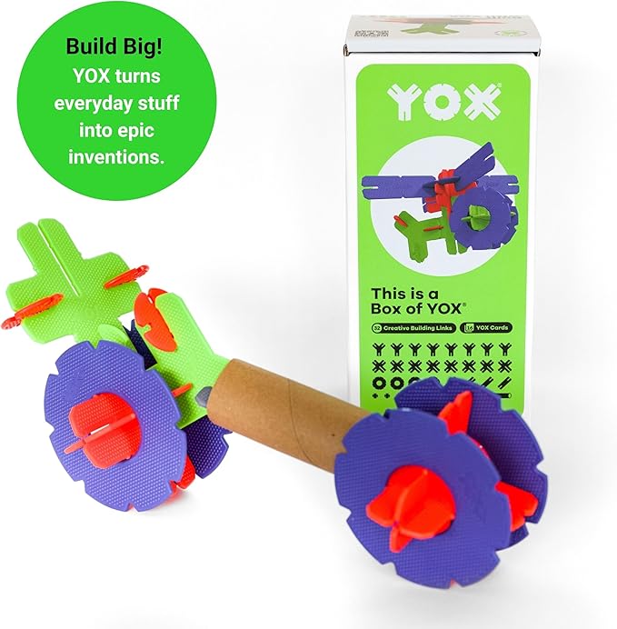 YOX Building Toys for Kids - Box of YOX Construction Set - Made in The USA Educational STEM Toys for Kids Ages 4-10+ Boys and Girls Ages 4 5 6 7 8 9 10 Creative Toy Activities