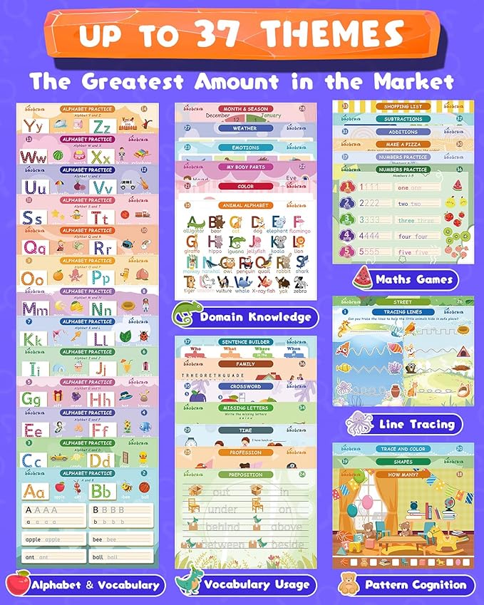 Search and Find Book, and Handwriting Practice & Tracing Books for Kids 3-8 - 50+ Travel Games for Car and Airplane, Preschool Learning Activities, Kindergarten Workbooks, Gift for Kids