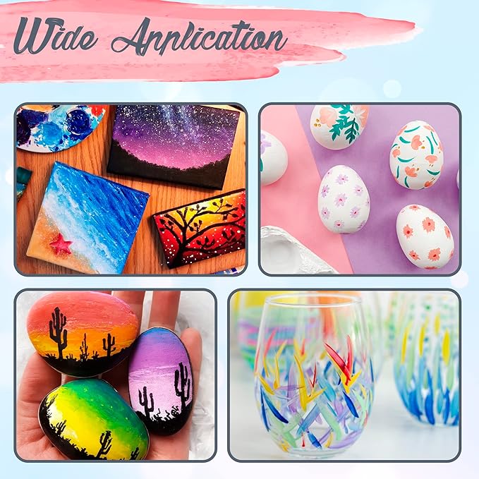 Kids Tempera Paint Set | Value Pack Includes 40 Washable Non-Toxic Colorful Paints (2oz bottles) & 15 Brushes | Metallic, Neon, Glow In The Dark, Glitter Paints | Paint For Arts & Crafts, Fun Projects