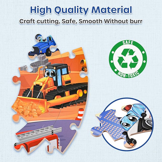 SYNARRY Vehicle Floor Puzzle for Kids Ages 3-5, Large 70 Piece Puzzle for Kids Ages 4-6, Preschool Toys Gifts for 3 4 5 6 7 8 Years Old Boys Girls Children