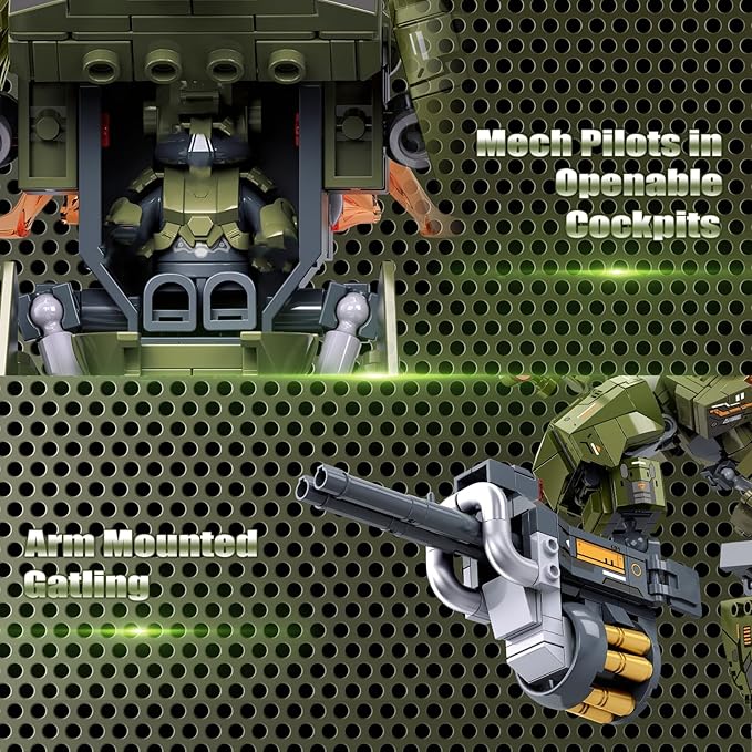 HIGH GODO Main Battle Mech Robot Transforming Building Blocks Set for Adults,City Warrior Justice Hero Soldier Mech Model Building Kit, Cool Creative Robots Toys Gift for Teens Boys, 598 Pieces