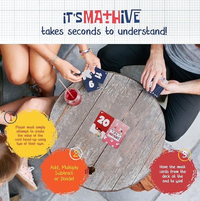 It's Mathive Card Game for Kids – Interactive Math Game Learning Games for Teens, Adults – Easy Gameplay Fast Paced Smart Games for Classroom, Home – Fun and Educational Game