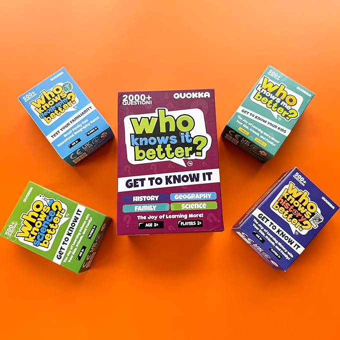 QUOKKA Who Knows Better? - Science - Family Card Trivia Game | Fun Learning & Educational Questions for Families | Suitable for Boys & Girls