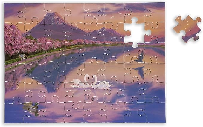 Large Piece Jigsaw Puzzle – Easy & Colorful, Dementia & Memory Activities for Seniors, Elderly Gifts, 48 Pieces, Cherry Dawn