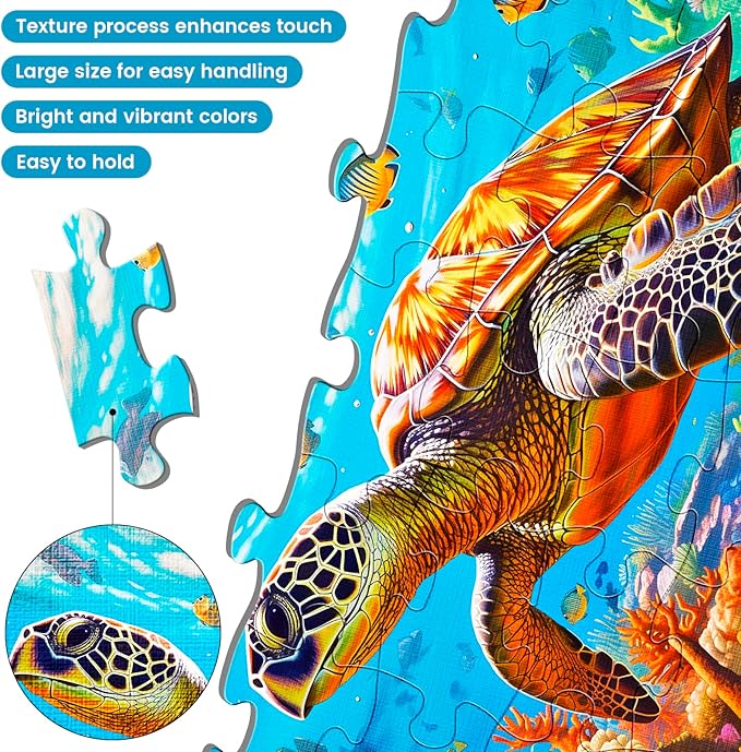 4 Packs 36 Piece Large Jigsaw Puzzles for Elderly Dementia, Alzheimer's Products Activities, Easy Puzzles Cognitive Games Activities for People with Dementia