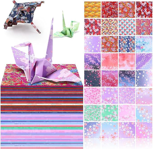 480 Pcs Japanese Origami Paper Double Sided Sakura Square Sheet 5.9 x 5.9 Inch Cherry Blossom Scrapbook Paper for Kids Beginner Arts Crafts Projects
