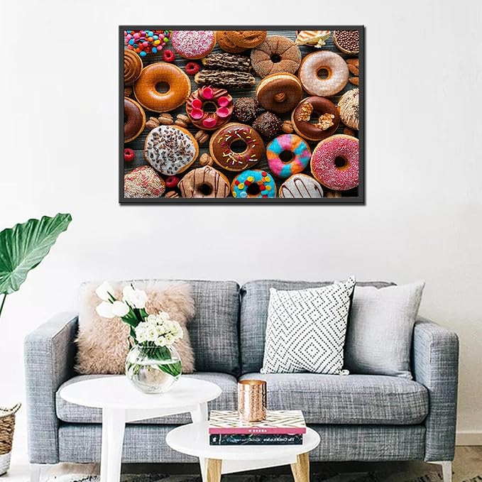 Tucocoo Colourful Donut Jigsaw Puzzles for Adults 1000 Pieces, Sweets Food Art Style Painting 27 x 20 inches Colorful DIY Puzzles for Home Decoration Gifts, Family Puzzle Perfect for Game Nights