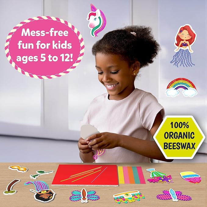 Skillmatics Waxy Stick Art Kit - 100 Bendable & Reusable Waxy Sticks for Mess-Free DIY Fun, Pretty Pictures with Unicorns & Princesses, Creative Gifts for Girls & Boys Ages 5, 6, 7, 8, 9, 10, 11, 12