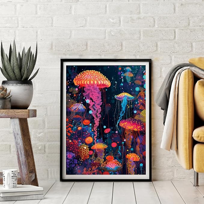 500 Piece Jigsaw Puzzle for Adults, Challenging Hard Puzzles for Kids and Teens Gift Choice Colorful Jellyfish (Multi-Jellyfish)