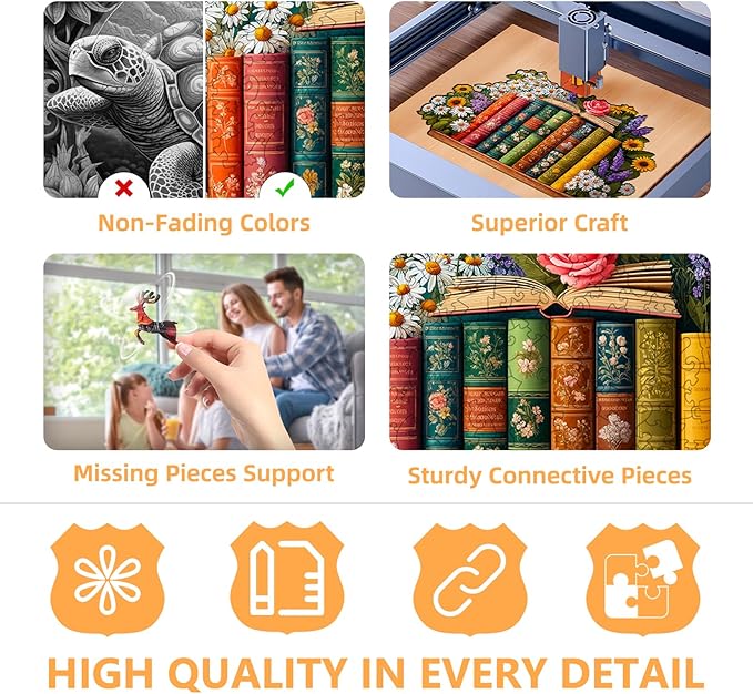 Wooden Puzzles for Adults - Blooming Flowers Wooden Jigsaw Puzzle, Unique Shape Flower Wood Puzzles Adult, Wall Art Home Decor, Gifts for Family and Friends (M-11.6 * 7.2in- 142 Pieces)