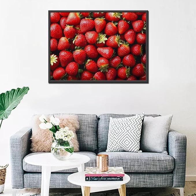 Tucocoo 1000 Piece Jigsaw Puzzles for Adults Red Strawberries Jigsaw Puzzle Fruit Art 1000 Pieces Puzzles for Challenging Family Activity Educational Game Colorful DIY Crafts Puzzle Wall Decor Gifts
