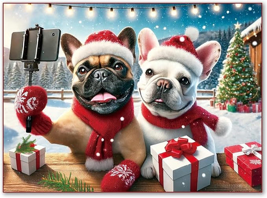 500 Piece Jigsaw Puzzles for Adults and Teens and Kids Family Time Easter, Christmas Toys Xmas Selfie Dogs (Christmas)