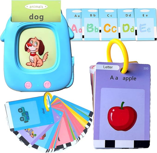 274 Durable Talking Flash Cards with Electronic Reader & Carrying Ring, Pocket Speech, Sensory Toys for Kids with Autism, Toddler Learning Toys, Presents Gifts for Grandkids Boys & Girls Ages 1-4