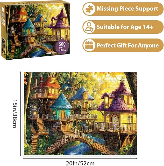 500 Piece Puzzles for Adult, Colorful Nature Jigsaw Puzzle 500 Pieces, Impossible Challenging Adult Puzzles for Happy Family Time, Party Game Great Gift for Puzzle Lovers Finished Size 20.5 * 15 in