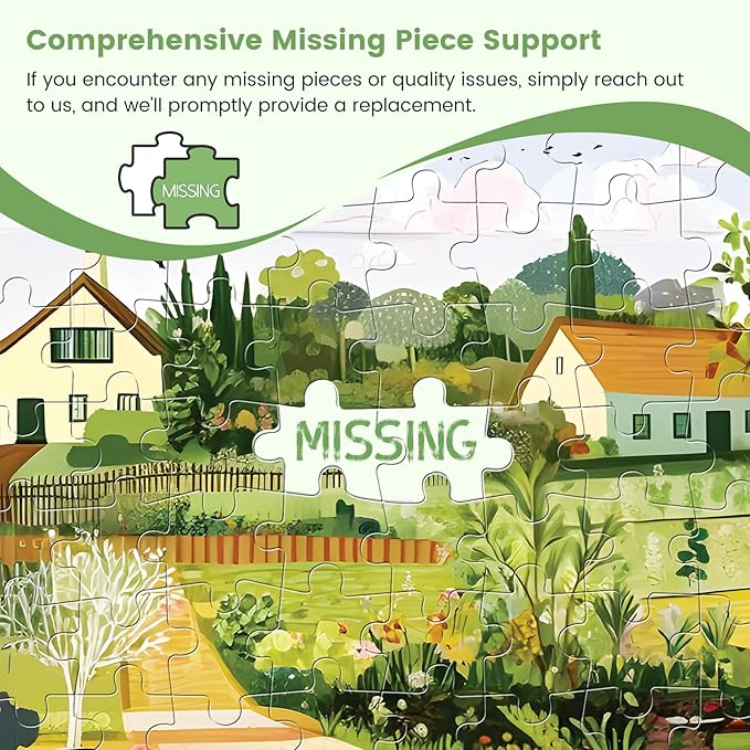 300 Piece Puzzles for Adults, Vibrant Flower Garden and Vegetable Patch Jigsaw Puzzles, Cottage Farm Scene Puzzle with Countryside Charm, Relaxing Gift for or Adults, Kids, Seniors, 20.5"x15"