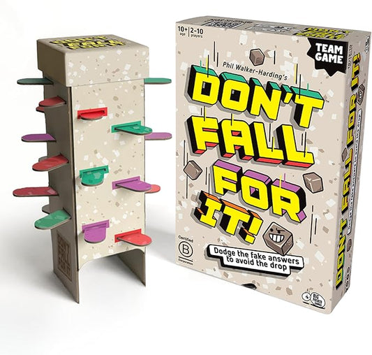 Don't Fall for It - The Hilarious Tower Trivia Game for Ages 10 and up. Fun and Easy Board Game for 2+ Players, Perfect for Families and Kids and Game Night.