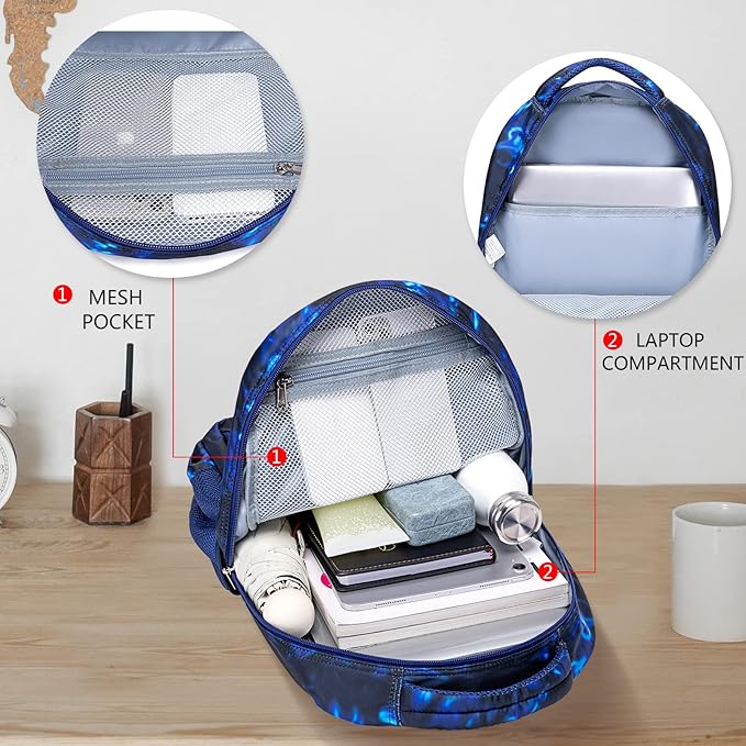 LEDAOU School Backpack for Boys Girls Kids Bookbag Elementary Middle School Bag for 8-14