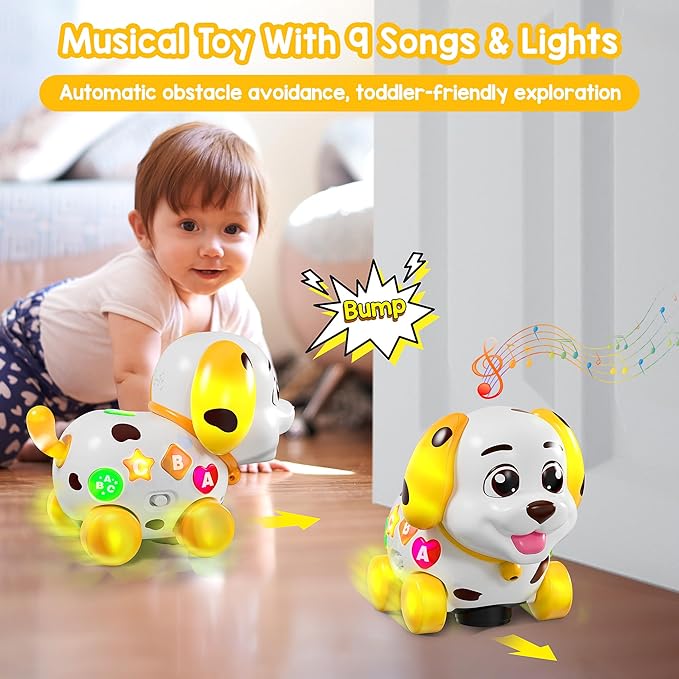 Toys for 1 Year Old Girl Gifts, Musical Baby Toys 6-12-18 Months, Bilingual Learning Toy for 1 Year Old, 1st Birthday Girl Boy Gift Presents, Music Toddlers Puppy for Infants 7 8 9 Months