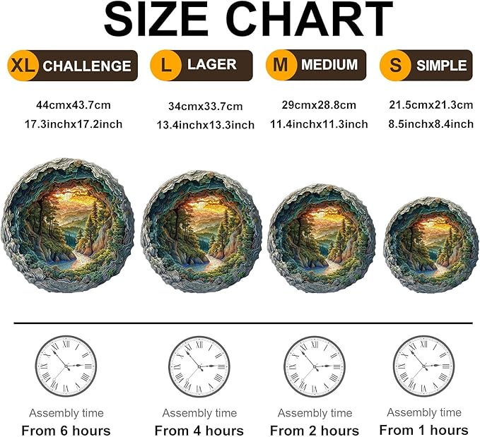 Jigfoxy Wooden Puzzle for Adults, 3D Visual Forest Wooden Jigsaw Puzzles for Adult, Unique Animal Shape Wood Cut Puzzles, Christmas Thanksgiving Gifts for Friends Family (XL-17.3 * 17.2in-505pcs)