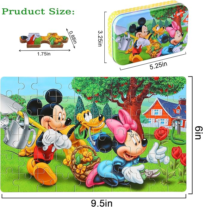 LELEMON Puzzles for Kids Ages 4-6, 60 Piece Puzzles for Kids Ages 3-5 in a Metal Box, Educational Jigsaw Puzzles Childrens Puzzle Games Puzzle Toys for Girls and Boys