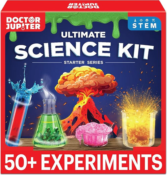 Doctor Jupiter Ultimate Science Kit, Chemistry Set for Kids Ages 8-10-12-14 | Birthday Gift Ideas for Boys & Girls 8,9,10+ Years Old | STEM Toy with 50+ Experiments | Learning & Educational Projects