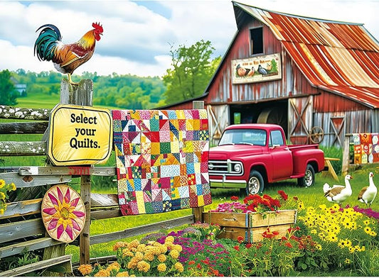 300 Pieces Puzzle for Adults,Fun Country Life Farm Puzzle,Recycled Cardboard Animals Jigsaw Puzzles 300 Piece,Challenging Game Home Decor Birthday Party Gift Toy for Adults Kids Seniors 20.5*15 inch