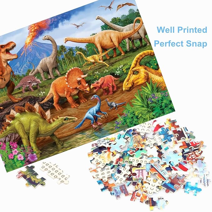 500 Piece Puzzles for Adults Jurassic 20.5 x 15 Inch 500 Piece Jigsaw Puzzles for Kids Adults Dinosaurs Puzzles 500 Pieces for Adults Holiday Educational Challenge Toy