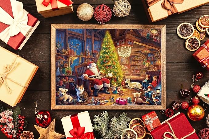 500 Piece Puzzles for Adults Santa Claus Family 20.5 x 15 Inch 500 Piece Jigsaw Puzzles for Adults Christmas Puzzles 500 Pieces for Adult Holiday Educational Challenge Toy