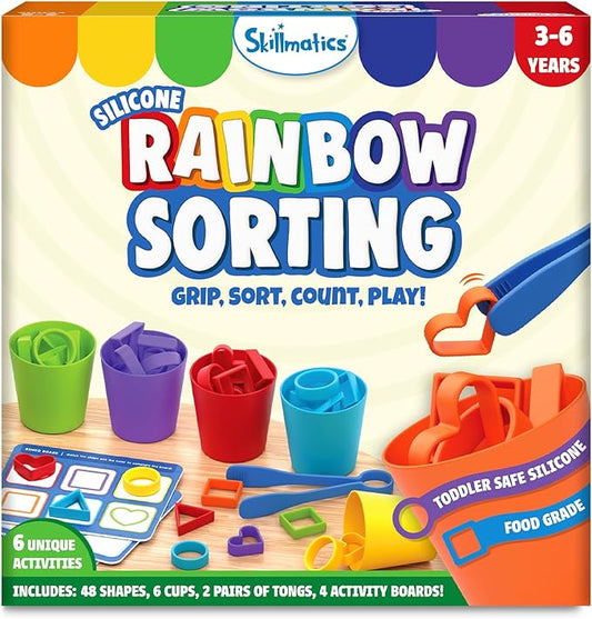 Skillmatics Silicone Rainbow Sorting Game - Learning & Educational Toy, Sorting, Counting & Sequencing Skills, Gift for Toddlers & Preschoolers Ages 3, 4, 5, 6