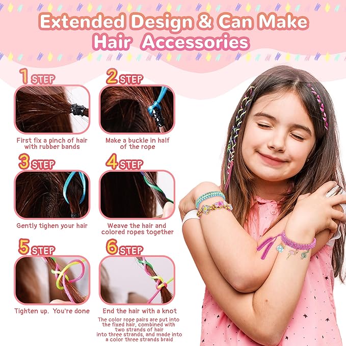 LQELAE 189 PCS Friendship Bracelet Kit for Girls, Arts and Crafts for Kids Ages 8-12, Birthday Gifts for 8 9 10 1112 Years Old, Jewelry Making Kit for Girls 8-12, Christmas Gifts for 8-12