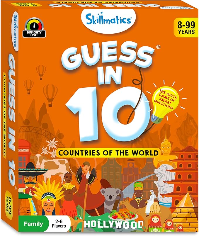 Skillmatics Guess in 10 Countries of The World, Perfect for Boys, Girls, Kids & Families Who Love Card Games, Educational Toys, Travel Games, Trivia, Gifts for Ages 8, 9, 10 & Up