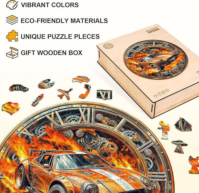 Wooden Puzzles for Adults, Wooden Jigsaw Puzzles for Adults Kids, Blazing Speed Unique Shaped Wood Puzzles Adult, Creative Gifts for Friends Family Game, Home Decor(11.4 * 11.4in 200pcs)