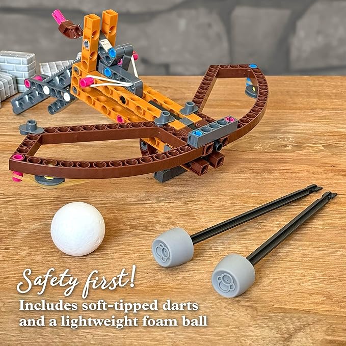 Thames & Kosmos Catapult Engineering STEM Maker Kit, Build 6 Models of Unique Medieval Machines, Explore Mechanical Physics, Includes Safe Foam Balls & Soft-Tipped Projectiles, Suitable for Ages 8+