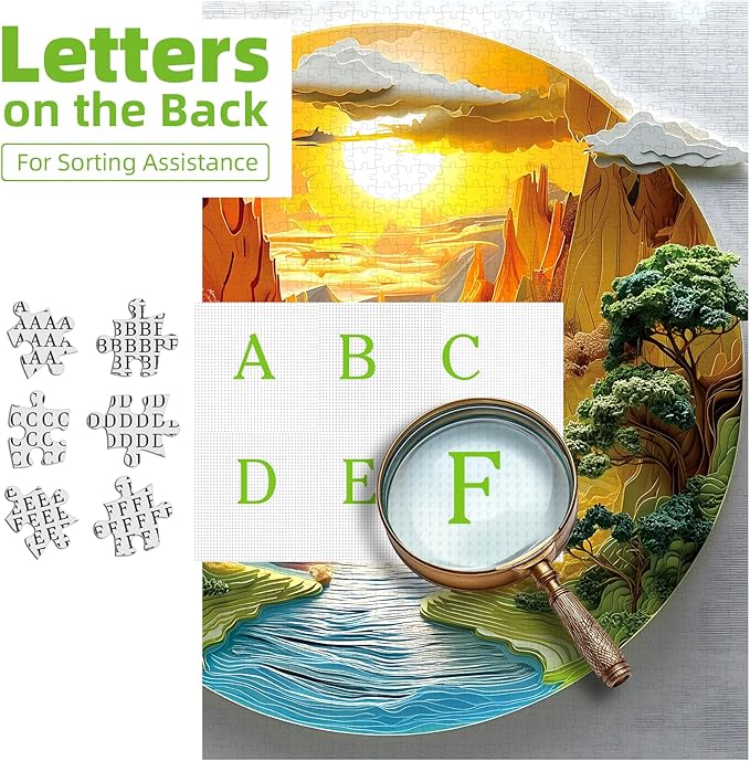 Sunset Canyon River 500 Piece Jigsaw Puzzle for Adults Scenic Nature Landscape Puzzle Vibrant Sunset River Canyon Challenging Puzzle for Game Night Gifts Home Decor（20" x 20"）