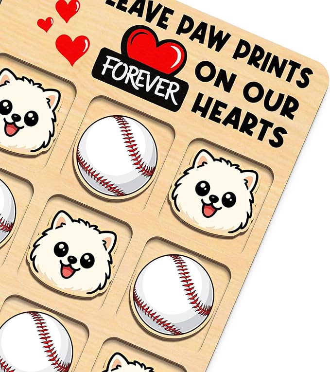 Personalized Dog XO Board Game, Personalized Cute Dog Wooden Noughts and Crosses Game, Pet Table Decor Road Trip Travel Game for Family (Dog 3)