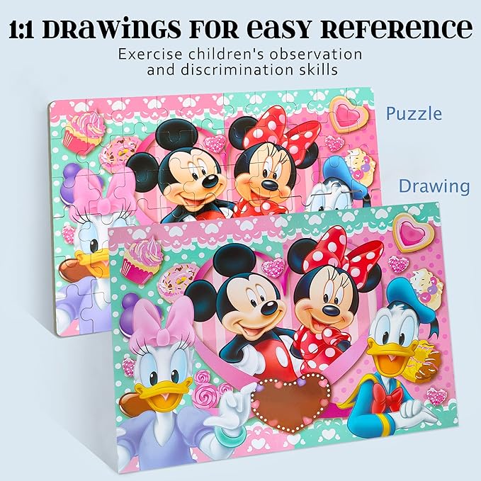 Puzzles for Kids Ages 4-8, 60 Pieces for Kids Ages 3-5 in a Metal Box Jigsaw Puzzles Girls and Boys Educational Toys Gifts