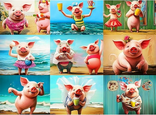 300 Piece Puzzle for Adults,Cute Pig Jigsaw Puzzle 300 Pieces Animals Lover Puzzles for Kids Adult Senior Premium Cardboard Puzzle for Relaxation Tabletop Family Activity Game Night Gifts