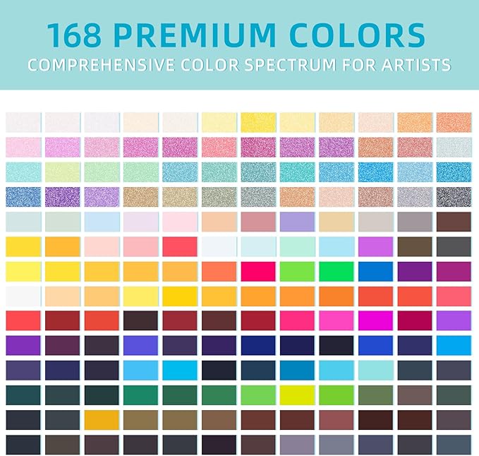 Falling in Art Watercolor Paint Set, 168 Colors Watercolor Paints, Painting Set with Water Brush and Nylon Brushes, Perfect Starter Kit for Beginners and Professionals