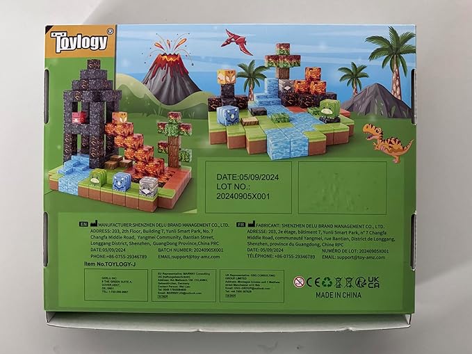 Dinosaur Toys Magnetic Blocks-Build Mine Magnet World Volcano Edition Kids Toy for 3+ Year Old Boys and Girls Building Blocks Toddler Toys Games Through Jurassic Learning Sensory Toy Gifts