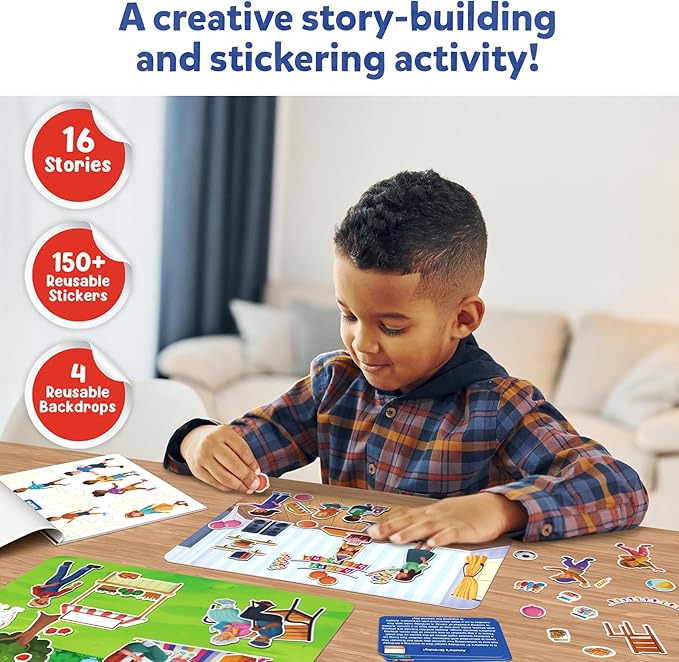 Skillmatics Activity Kit - Creative Storytelling & Skill Building with 150+ Reusable Stickers, Educational, Mess-Free Fun, Preschool & Kindergarten Toy, Gifts for Kids Ages 3, 4, 5, 6, 7