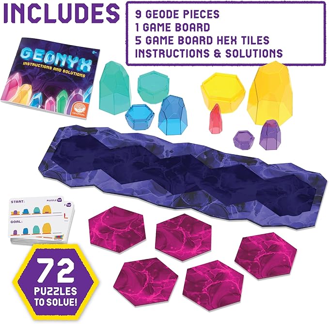 MindWare Geonyx Single-Player Logic Game - Brain Teaser Puzzle Game for Kids and Adults Ages 8 and Up