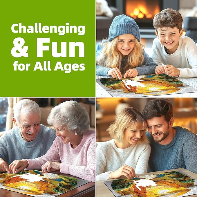 Sunset Canyon River 500 Piece Jigsaw Puzzle for Adults Scenic Nature Landscape Puzzle Vibrant Sunset River Canyon Challenging Puzzle for Game Night Gifts Home Decor（20" x 20"）