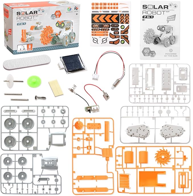 7-in-1 Stem Toys for Kids Ages 8-13,Educational DIY Solar Power Robot Kit ，Building Toys Science Kits Robotics Set Engineering Projects Gifts for 8 9 10 11 12 13 14 Years Old Boy Girls Teens