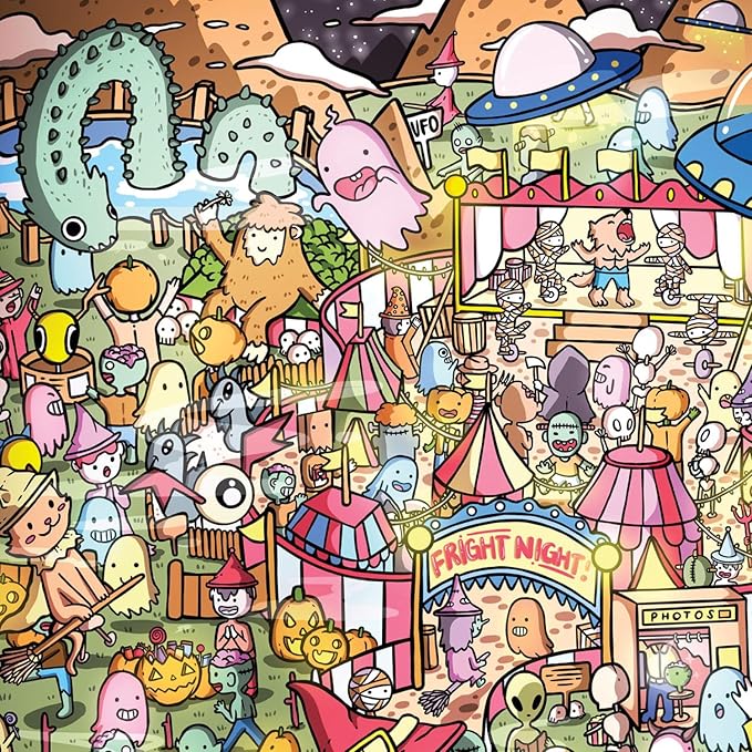 Cross & Glory - Monster's Gala: A Halloween HauntFest - 1000 Piece Jigsaw Puzzle for Adults & Kids 12+ | No Glare | Halloween Puzzles 1000 Pieces