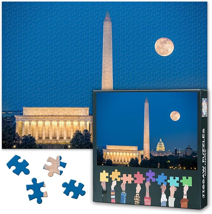 Puzzles for Adults - Arlington Cityscape Jigsaw Puzzles 1000 Pieces, Washington Monument Art Hard Impossible Challenging Family Puzzle (27.5"x19.7"), Unique Home Decor & Birthday Gift