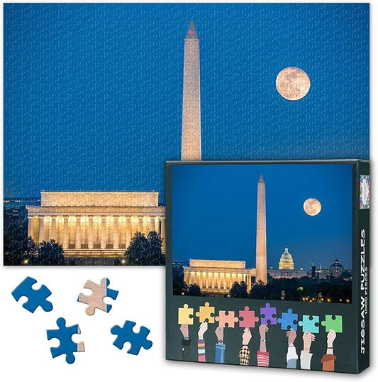 Puzzles for Adults - Arlington Cityscape Jigsaw Puzzles 1000 Pieces, Washington Monument Art Hard Impossible Challenging Family Puzzle (27.5"x19.7"), Unique Home Decor & Birthday Gift