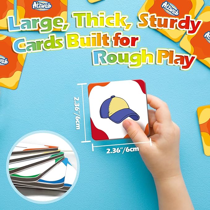 Aizweb Match Game,Memory Game, Summer Camp 40 Pcs Toddler Card Games for Kids Ages 3 4 5 6,Flash Cards for Preschool Kindergarten Learning Activities,Educational Toys Homechool Supplies