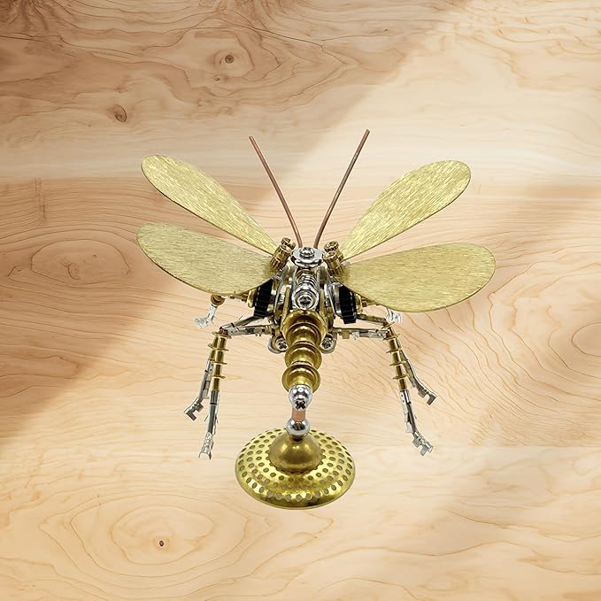 Steampunk Metal Insect Bug Mechanical Sculpture Insect Clockwork 3D Steampunk Metal Puzzle Model (Butterfly-HD5)