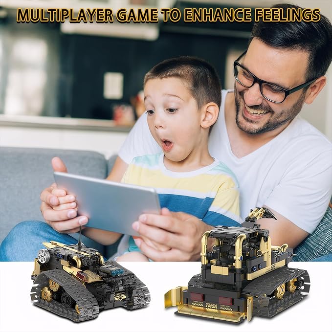 5 in 1 Robot STEM Robot Building Kit Science APP & Remote Control Blocks Technic Educational Building Blocks Set Robotics Toys for Boys Kids Ages 8-12（695 Pieces）