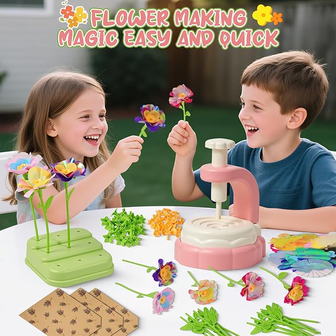 yewfall DIY Fabric Flower Craft Kit for Kids - Build Your Bouquet, Arts and Crafts for Girls Age 4-8, Educational Learning Toys Birthday Gifts